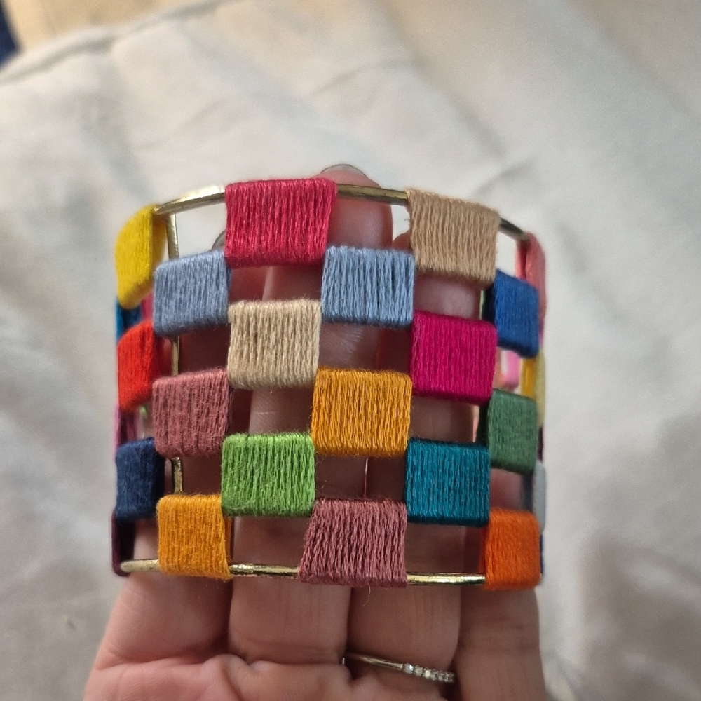 World Finds Ethical Bracelet Colorful Woven Cuff Bracelet NWT - Picture 11 of 17
